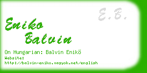 eniko balvin business card